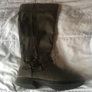 Grey “mocha” extra wide calf kneehigh boots